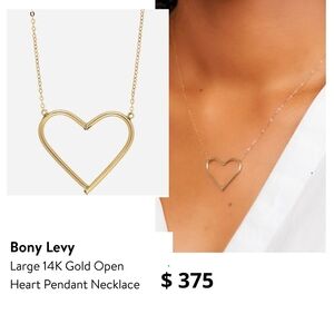 Bony Levy 14K Gold Open Heart Necklace. # 230. without Original Box.